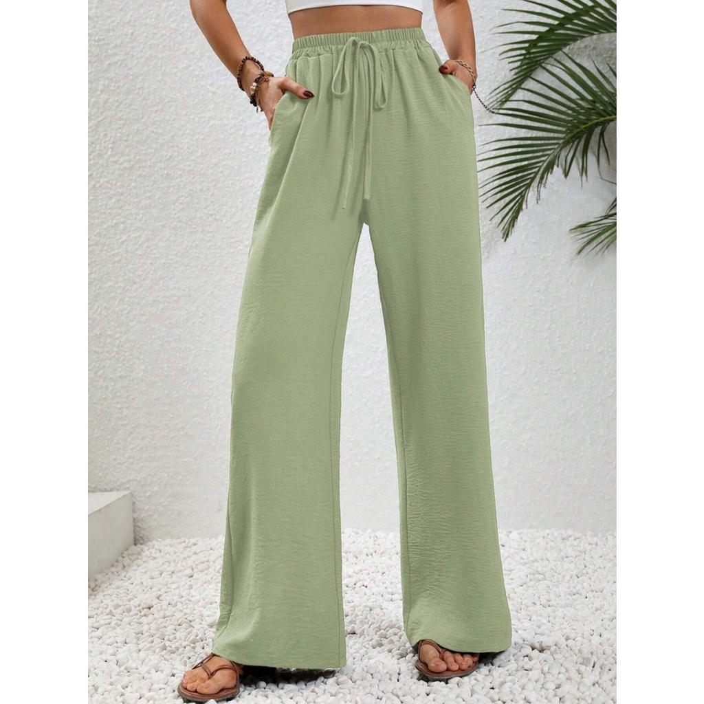 Pantaloni largi pentru femei, de primăvară și de vară, cu o sută de culori solide, model nou, pantaloni casual