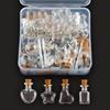 Set of 30 Different Designs Glass Bottle Ornament with Cork Stoppers and Nail Hooks for Crafting and Decoration