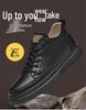 Men's Retro High-Top Shoes with Invisible 6CM Lift - Casual Autumn Trendy Mid-Top Board Sneakers