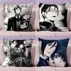 Pikpaka Anime Manga Black Butler Cushion Cover Plush Fabric Soft Double-Sided Printed Sofa Warm Winter Home Gift Pillow Cover
