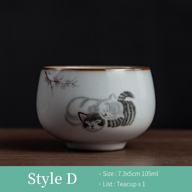 Mao Mi Ru Kiln Ceramic Tea Cup Open Slice Glaze Kung Fu Tea Set