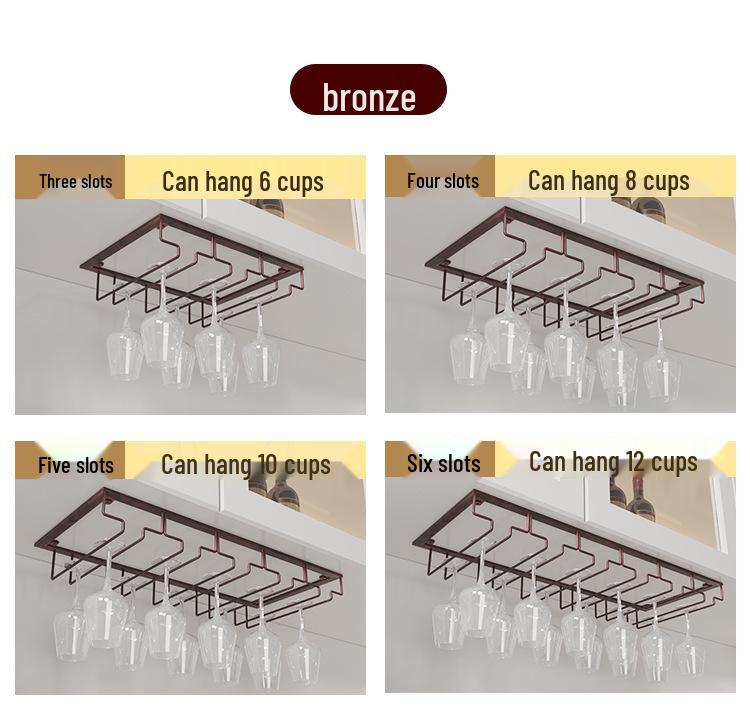 Wine Glass Rack - Upside Down Red Wine Goblet Hanging Storage & Home Decor