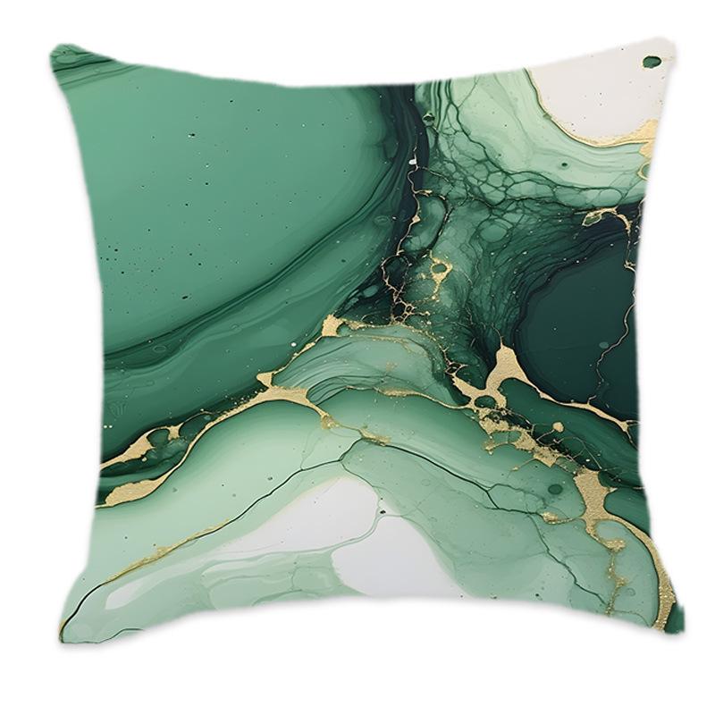 Green Marble Gilded Soft Backrest Cushion for Home & Car