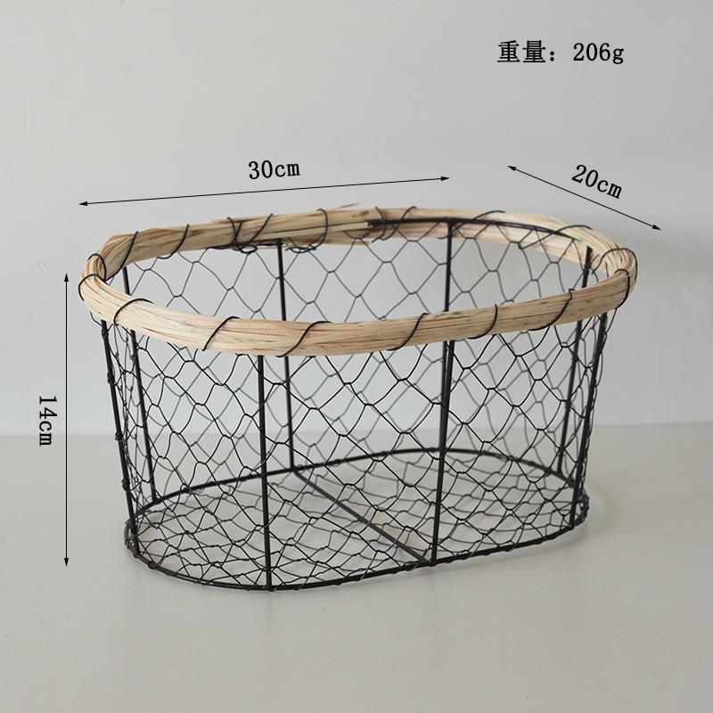 Wrought Iron Bread Basket, Wire Snack, Snack Storage Basket, Desktop Fruit and Vegetable Basket, Sundries, Egg Storage Basket