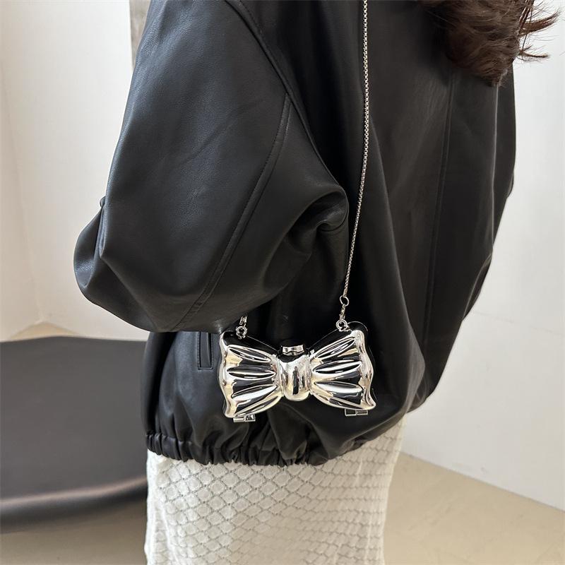 New Acrylic Bag Glossy Pearl Flower Bag Bow Mini Coin Key Lipstick Bag Crossbody Bag