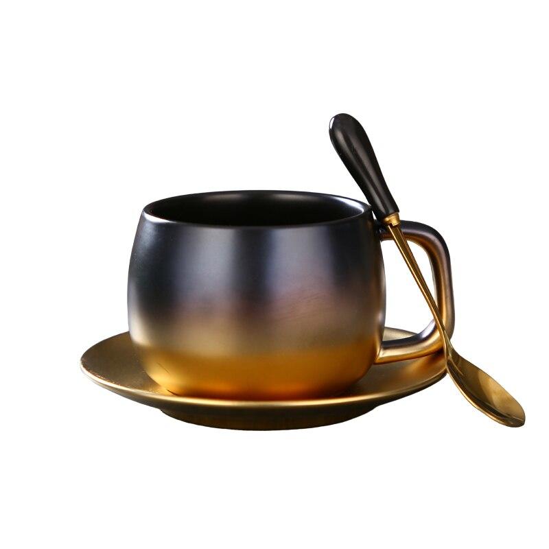Black Simple Retro - Creative Coffee Set Luxury English Afternoon Tea Set Ceramic Xicaras Kitchenware BD50