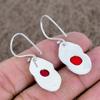 Italian Red Coral Gemstone 925 Sterling Silver Jewelry Earring 1.58" KKG-656