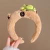 Cute Capybaras Shape Hair Hoop Women Cartoon Headbands Plush Makeup Hairband