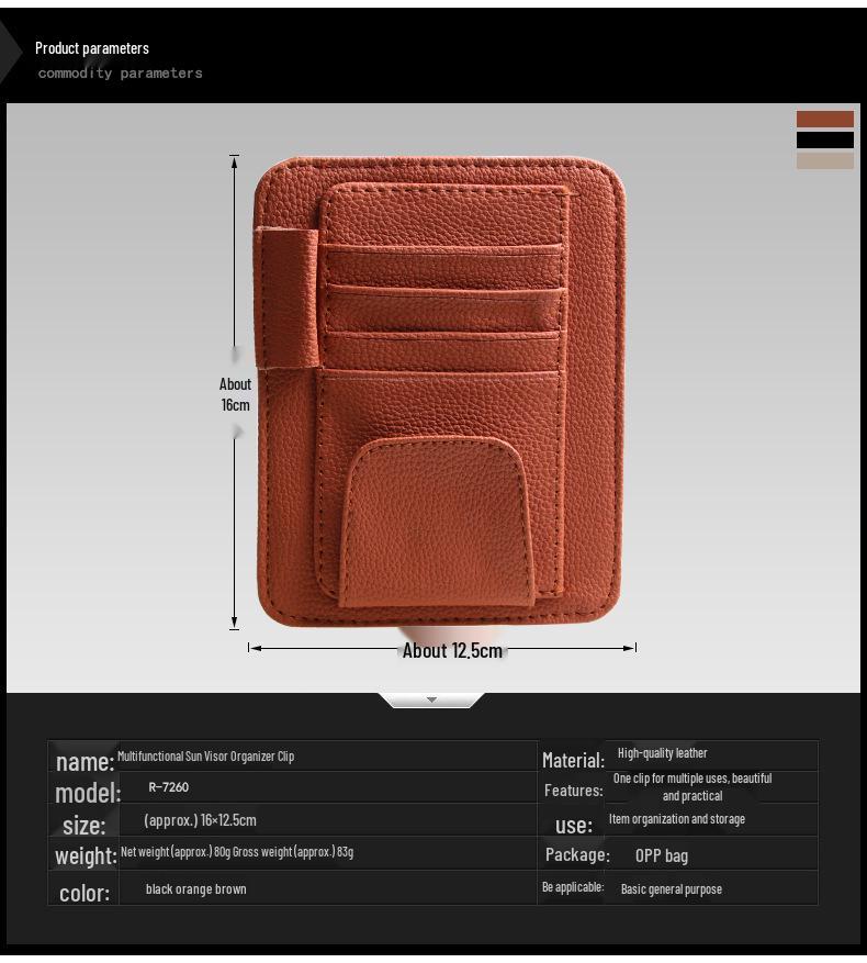 Car Sun Visor Glasses & Card Holder Clip R-7260