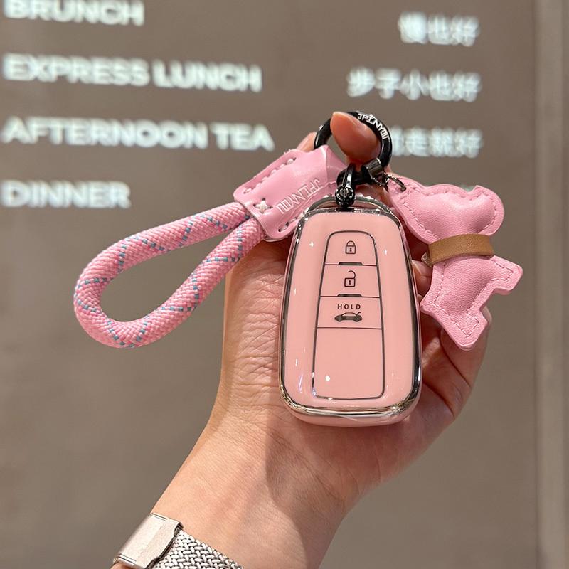 TPU Car Key Case Remote Cover Shell Holder Keychain Protector For Toyota Crown Mirai Highlander Corolla Cross Prius Camry Rav4