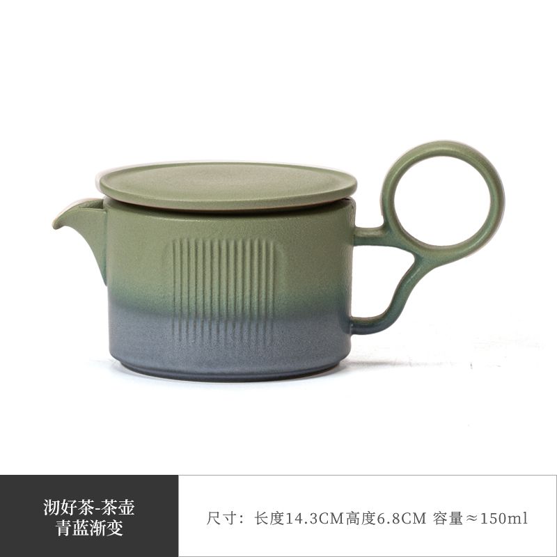 Kung Fu Tea Kettle, Tea Brewing Kettle, High-end Household Office Ceramic Side Handle Kettle, Tea Set