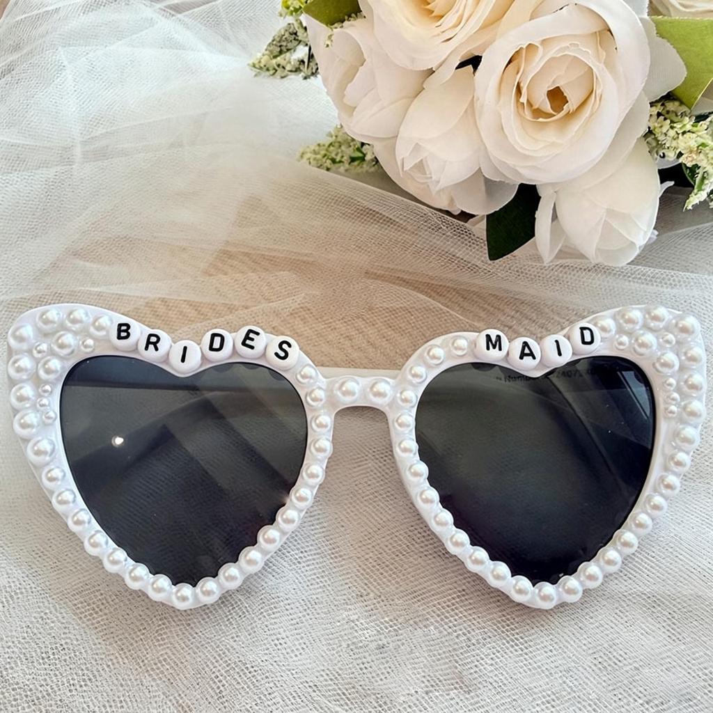 Elegant Heart-Shaped Pearl Sunglasses for Women - European & American Fashion