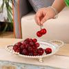 Round Serving Tray Jewelry Iron Ornament Coffee Display Kitchen Organizer Rack Countertop