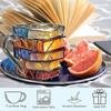 Home Novelty Coffee Cup Borosilicate Glass Cup Hand-Painted Stacked Book Mug