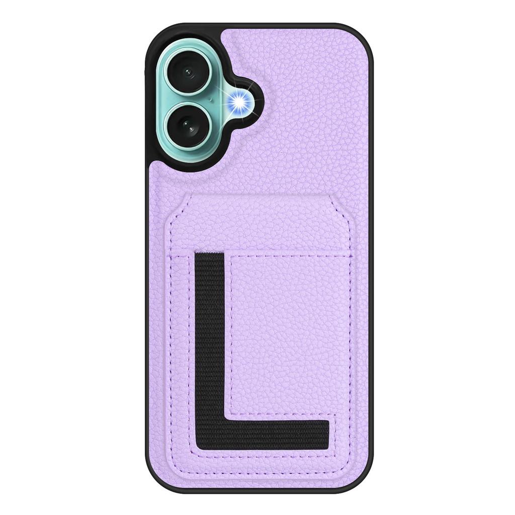 For iPhone 16 Plus Magnetic Case TPU+PU Leather Phone Back Cover with Detachable Card Holder