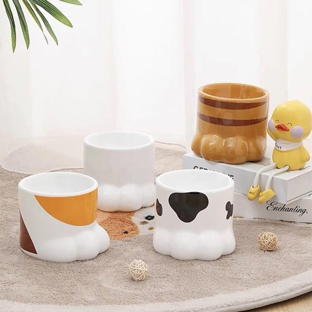 Slanted Mouth Ceramic Cat Bowl Large Capacity High Foot Bowl Drinking Bowl Water Bowl  Pet Feeding