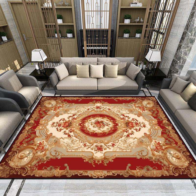 European Living Room Rugs Light Luxury Washable Bedroom Large Size Carpet Home Decoration Gorgeous Soft Fluff Non-slip Floor Mat