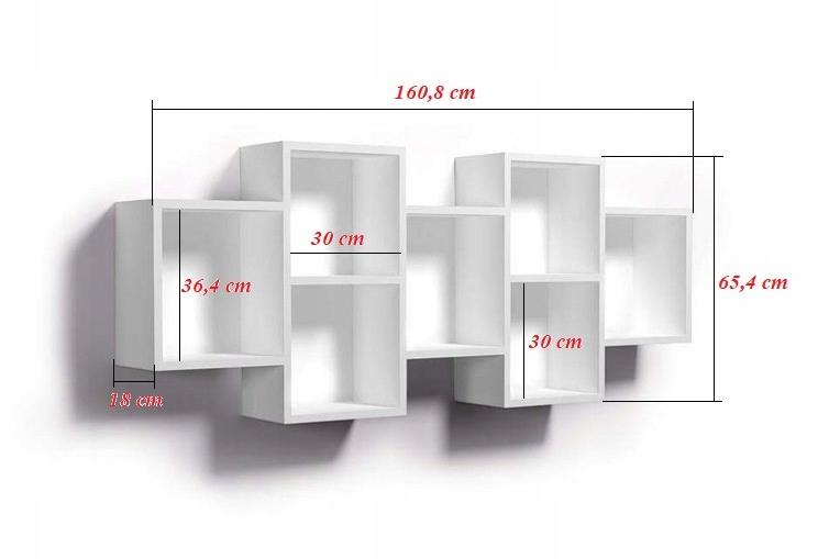 Wall Hanging Shelf, Bookcase - No. 15 white