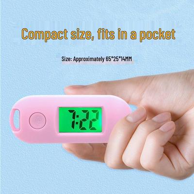 Minimalist Macaron Color Keychain Timer: Portable Electronic Watch for Students with Time & Date Display