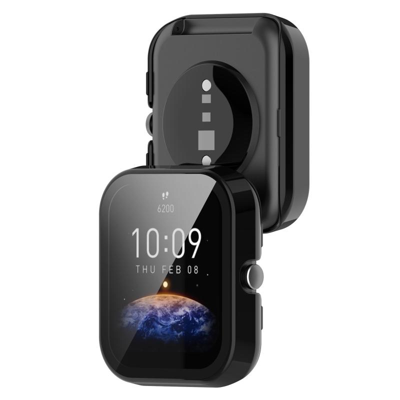 Screen Protector for Case with Tempered Film for AmazfitBIP U/for POP Full Coverage for Shell Protective Cover Replace
