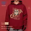 JEANSWEST LIFE Men's Casual Hooded Sweatshirt with Lion Dance Graphic