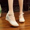 Yalan 2020 Women's Ethnic Jacquard Cotton Hidden Heel Bridal Shoes