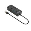 USB 3.0 HUB 4 Ports USB3.0 Maximum 5Gbps Stable Transmission Plug and Play Time Saving USB Splitter