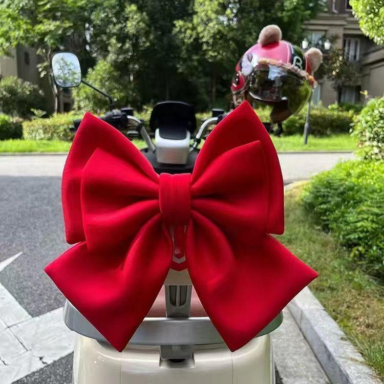 Luna Sunny Day Cute Two-Tone Electric Vehicle Bow & Sticker Accessories