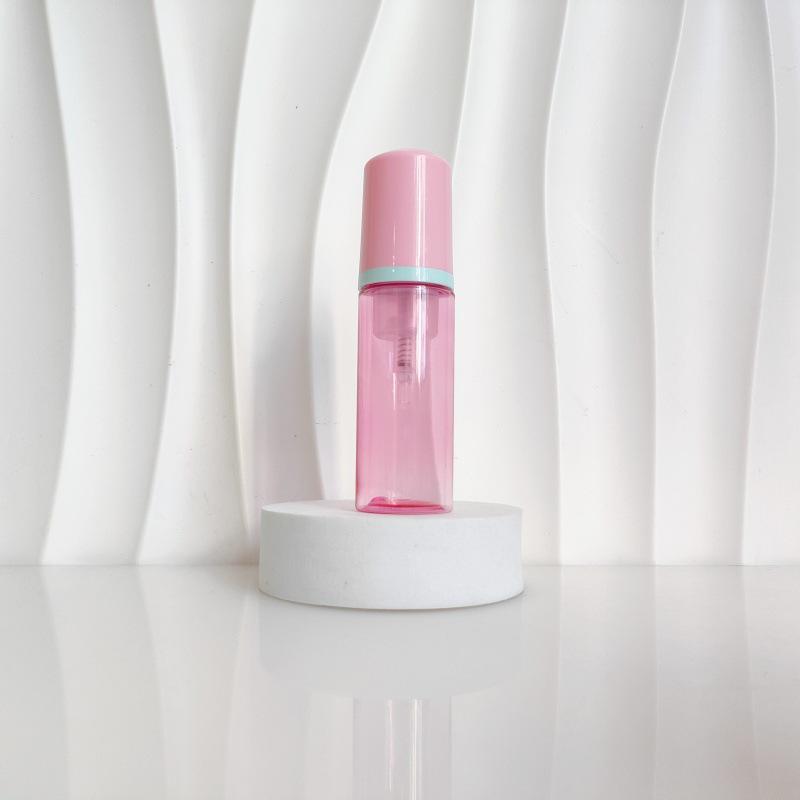 60ml Red Translucent Mousse Dispenser: Cosmetic Brush Foam Bottle for Face Wash and Travel Use