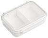 OSK Whole Frozen Lunch Box with Made In Dishwasher and Microwave Locking Gasket Simple Stain for Elementary School and Adults Dividers, White, 650ml,