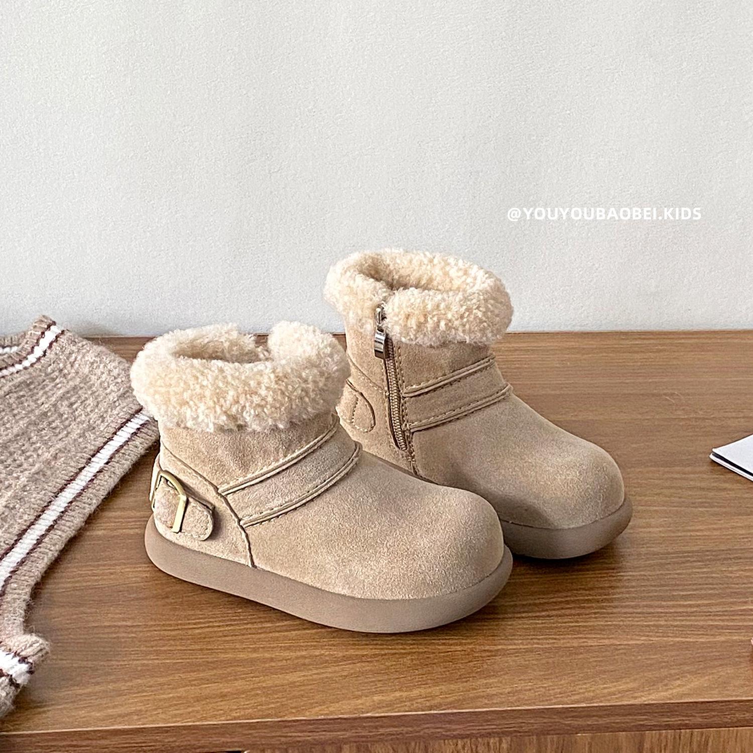 

Зимние теплые хлопковые ботинки для девочек, детские флисовые и утепленные короткие ботинки, ботинки из овечьей шерсти для мальчиков, противоскользящие ботинки 37 хаки