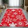 Red snowflake Christmas rug winter holiday pattern living room carpet festive home decoration Xmas party floor mat