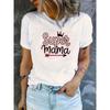 Modny urok, Słodka damska koszulka z krótkim rękawem, Wzór z nadrukiem liter, Wygodna i oddychająca, Idealnie pasuje do każdego casualowego stroju