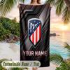 Beach Towel Atletico Madrid Print Custom Name Text Soft Towel for Swimming Pool