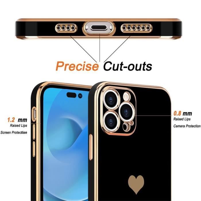Protective Case - E.F.CONNECTION - for iPhone 14 Pro - Flexible - Heart Pattern - Anti-Scratch