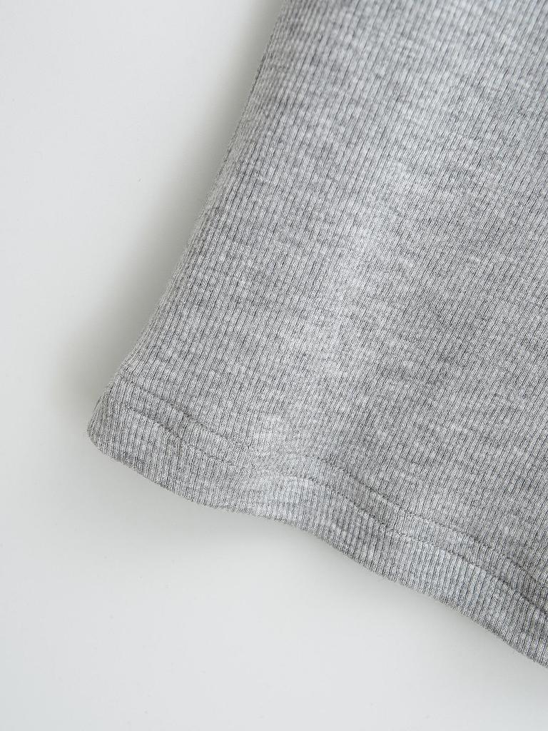 Summer 2025 European & American Style Ribbed Slim Fit U-Neck Short Sleeve Top