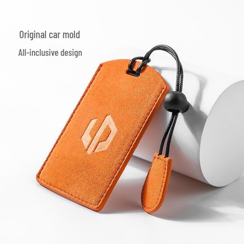 Leapmotor C11/T03/C01 Suede Car Key Case with Keychain Pendant