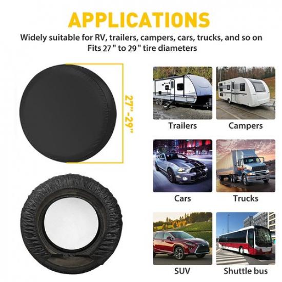 4PCS Wheel 27-29" Tire Covers Set RV Trailer Camper Car Sun Protector Waterproof