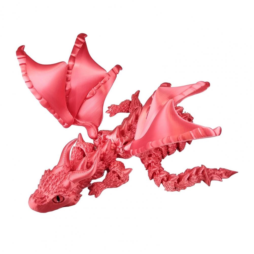 3D Printed Dragon Ornament Stress Relief Articulated Dragon Figurine With Wings Flexible Realistic Dragon Sculpture Home Decor