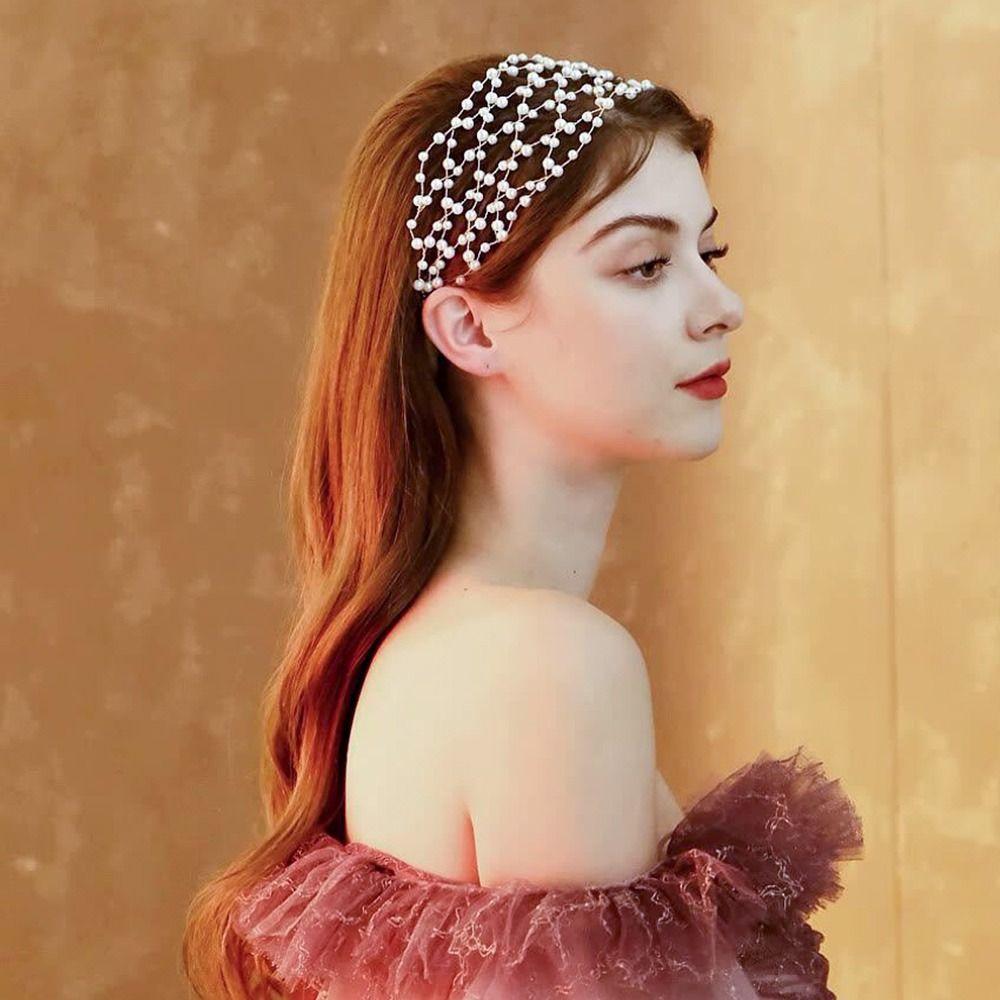 Exquisite Rhinestone Hair Band Net Shape Hair Hoop Fashion Hair Ornaments Women