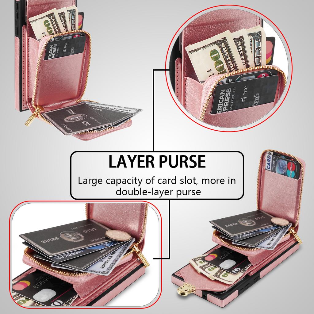 Lanyard Leather Crossbody Case For Samsung Galaxy S26 S25 Ultra S24 S23 FE S22 S21 Plus A36 A56 A37 A14 A54  Wallet Purse Cover