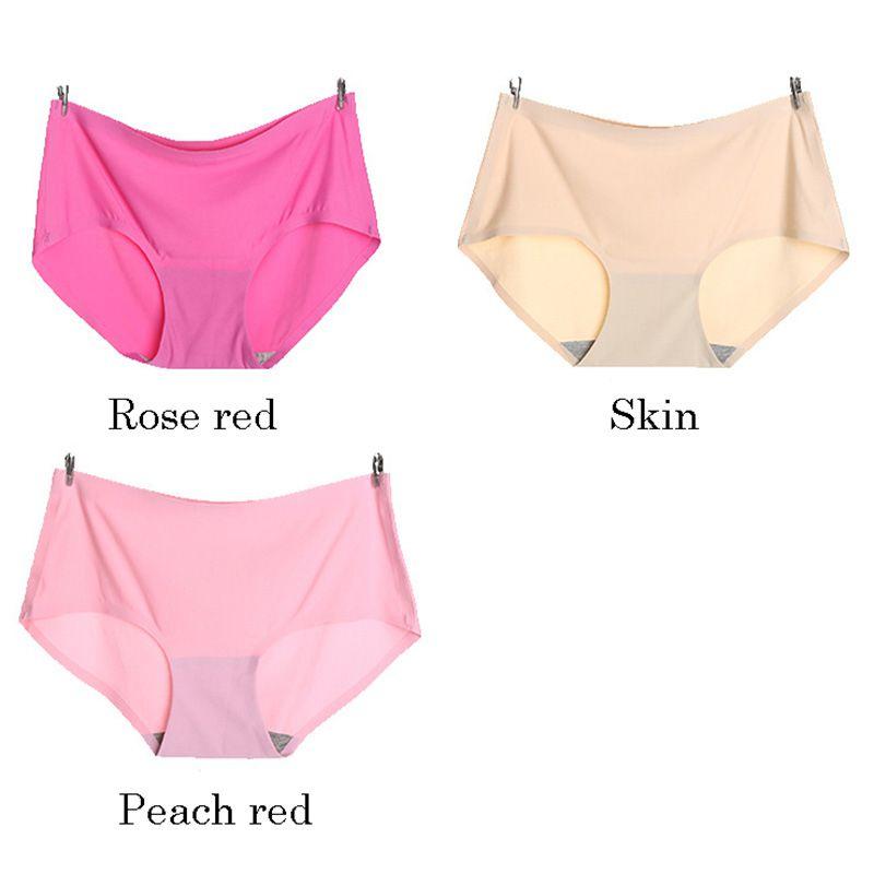 Luxurious Women Seamless Panties Ice Silk Mid Waist Briefs With Timeless Style