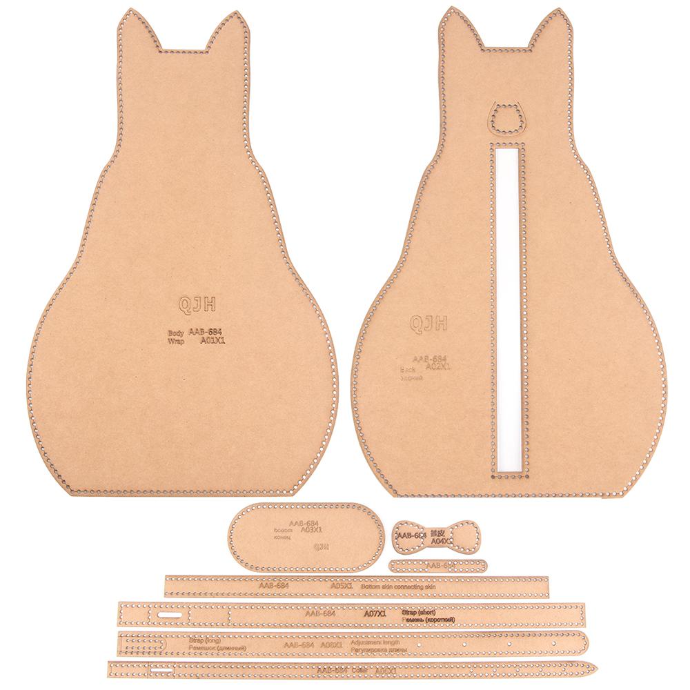 

1set DIY Cat Shaped Leather Bag Crafting Kit, Handmade Kraft Pattern Template, Creative Crossbody Bag Design Paper Material Mold коричневый