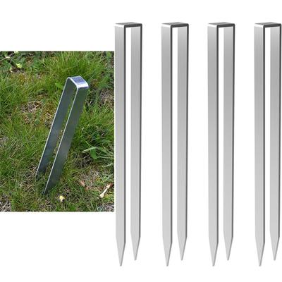 Jordankare för Rosbåge i Rostfritt Stål - U-formad Metall Trädgårdsbåge Spik, Kraftig Blomsterställ Fixering Gård, Trädgård