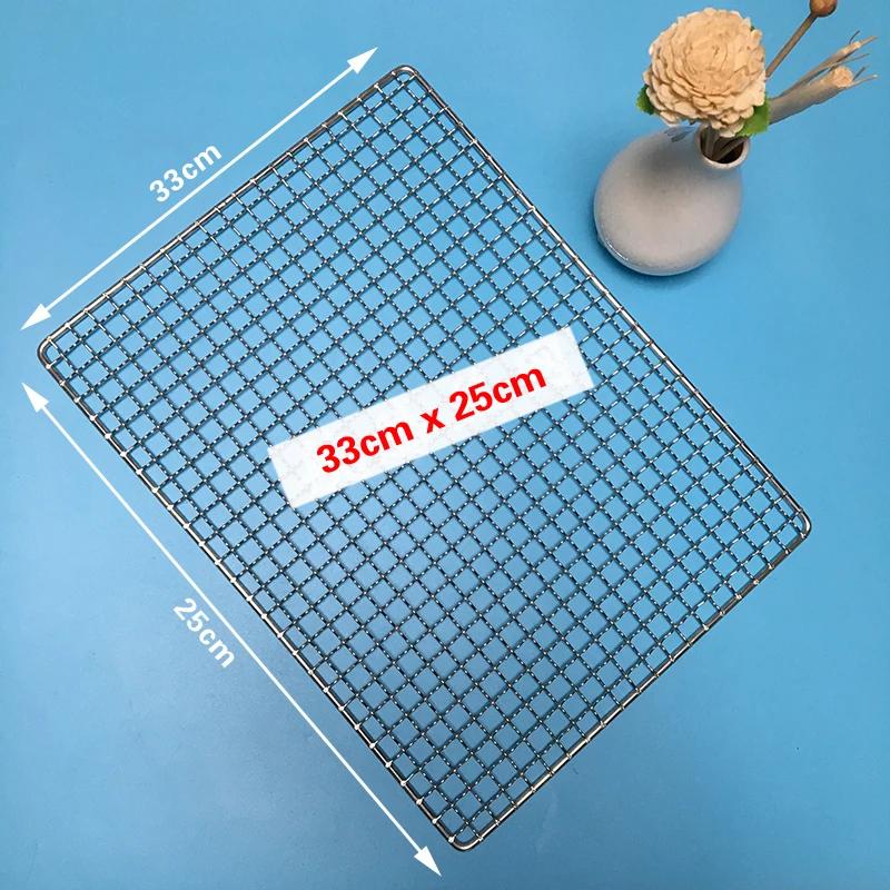 304 Edelstahlnetz BBQ-Grill Antihaft-Grillmatte Gitter rechteckig BBQ-Grill Grillnetz Grillnetz Grillwerkzeuge-B