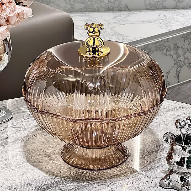 WUHE Dustproof Fruit Plate with Lid and Draining Basket (2-Pack)