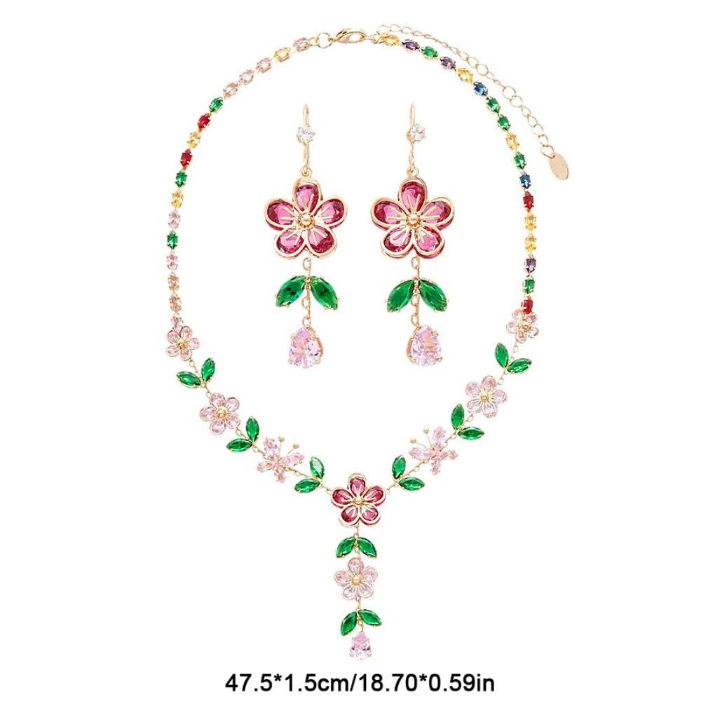 Exquisite Zircon Necklaces Sweet Jewelry Set Niche Clavicle Chain  Jewelry Accessories