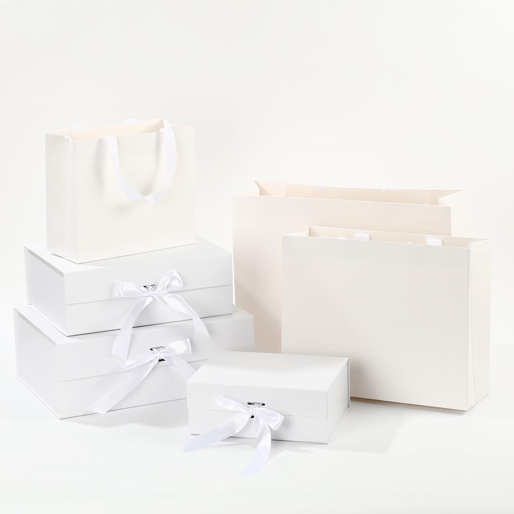Elegant Magnetic Closure Foldable Gift Box with Bow - High-End Festival Packaging