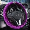 Winter Car Steering Wheel Cover Diamond Crystal Crown Plush Fur Steering-Wheel Cases Auto Interior Accessories For Women Girls