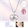 [Univarc Brand] Pure Silver Heart Necklace, Jewelry Cloth, Pouch, Bag, and Warranty Card - Luxurious Set Open Heart U00069